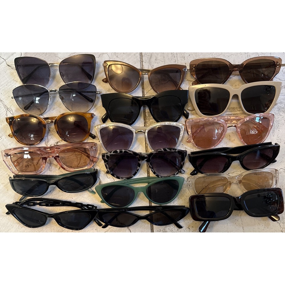 Lot of 18 Pairs Sunglasses Vintage-Cat Eye Luxury-Includes all 18 pairs-Glam HOT